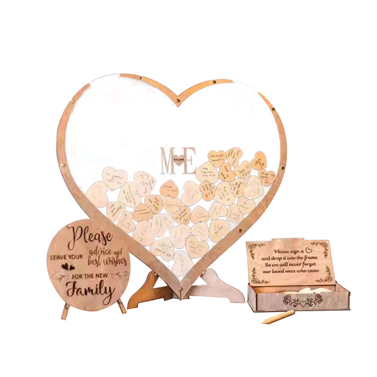 Heart-Shaped Signature / Sign-In Frame – Vintage European Wedding Creative Message Board Ornament & Display party X party