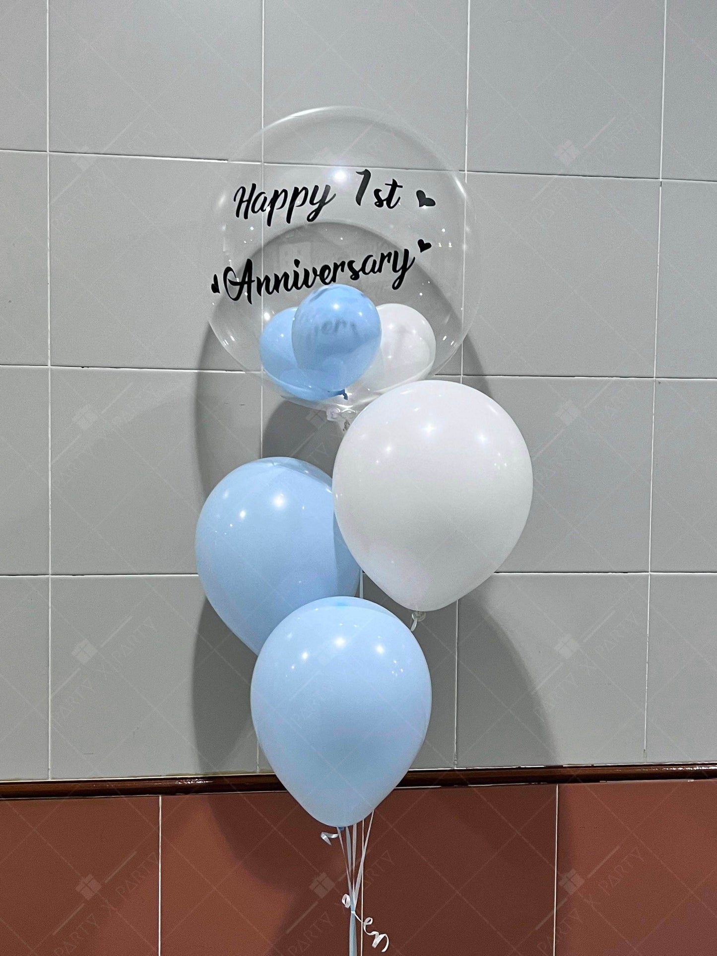 Japanese crystal balloon + rubber balloon bundle set with custom printing (three sizes) - B146 - party X party