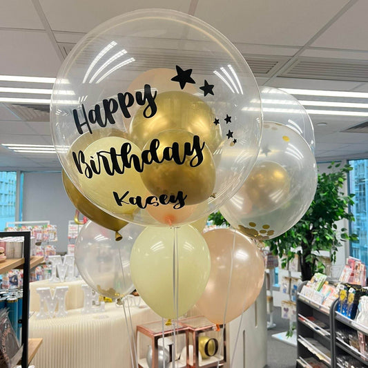 Japanese crystal balloon + rubber balloon bundle set with custom printing (three sizes) - B146 - party X party