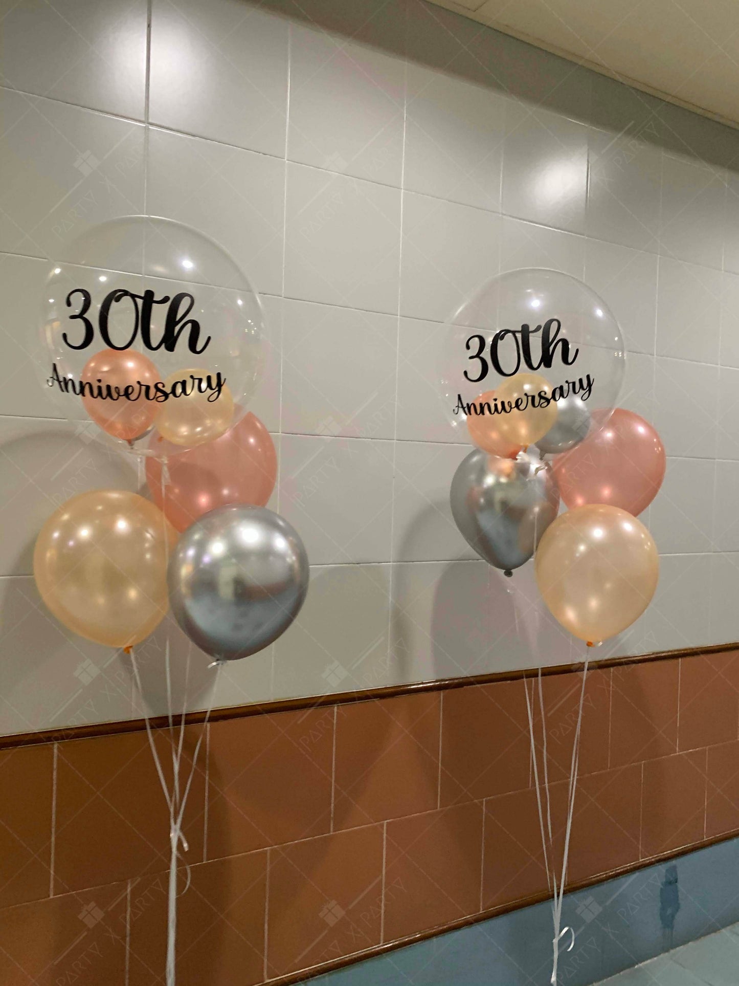Japanese crystal balloon + rubber balloon bundle set with custom printing (three sizes) - B146 - party X party