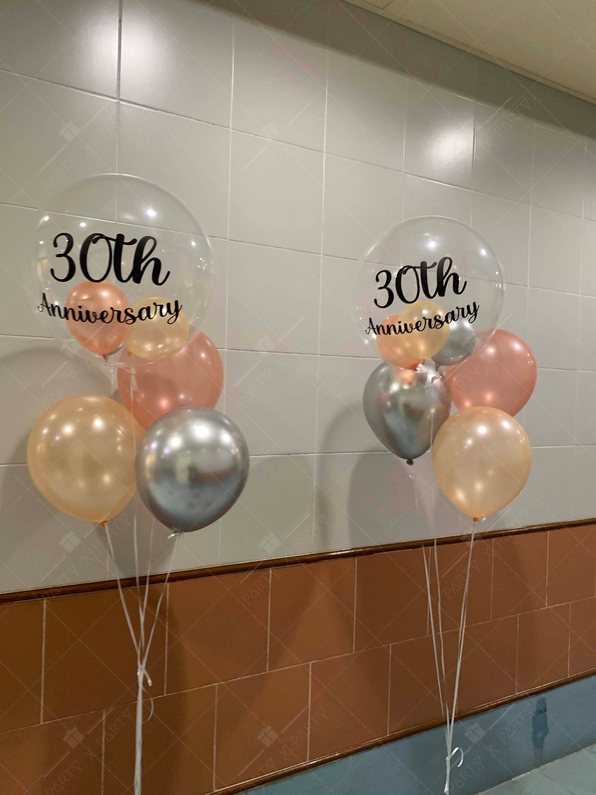 Japanese crystal balloon + rubber balloon bundle set with custom printing (three sizes) - B146 - party X party