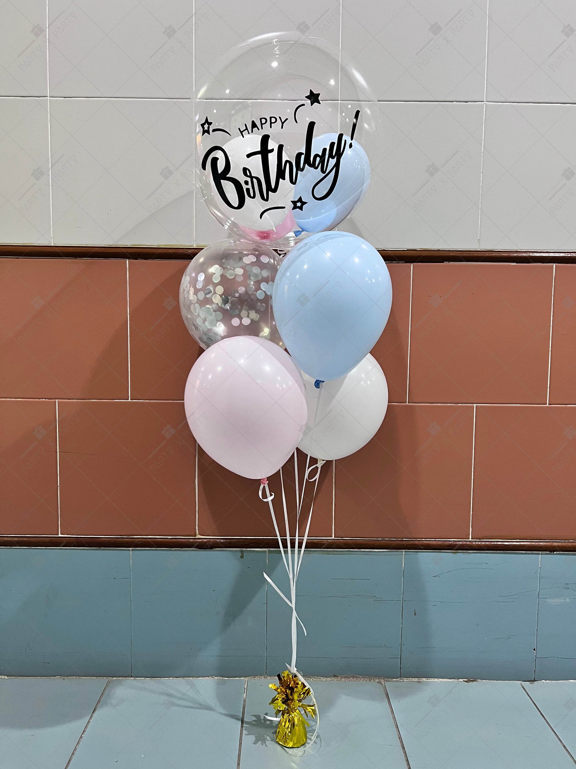 Japanese crystal balloon + rubber balloon bundle set with custom printing (three sizes) - B146 - party X party