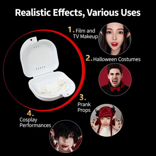 Cosplay Fake Vampire Teeth + Elf Ears Set | Halloween Costume Accessory - party X party