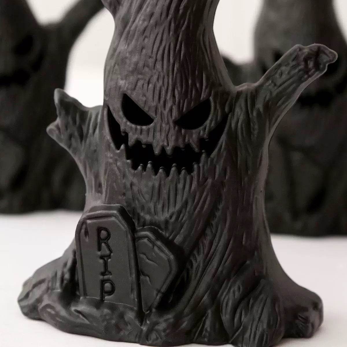 Halloween Spooky Tree Stump Table Lamp | Creepy Pumpkin Light Decoration - party X party
