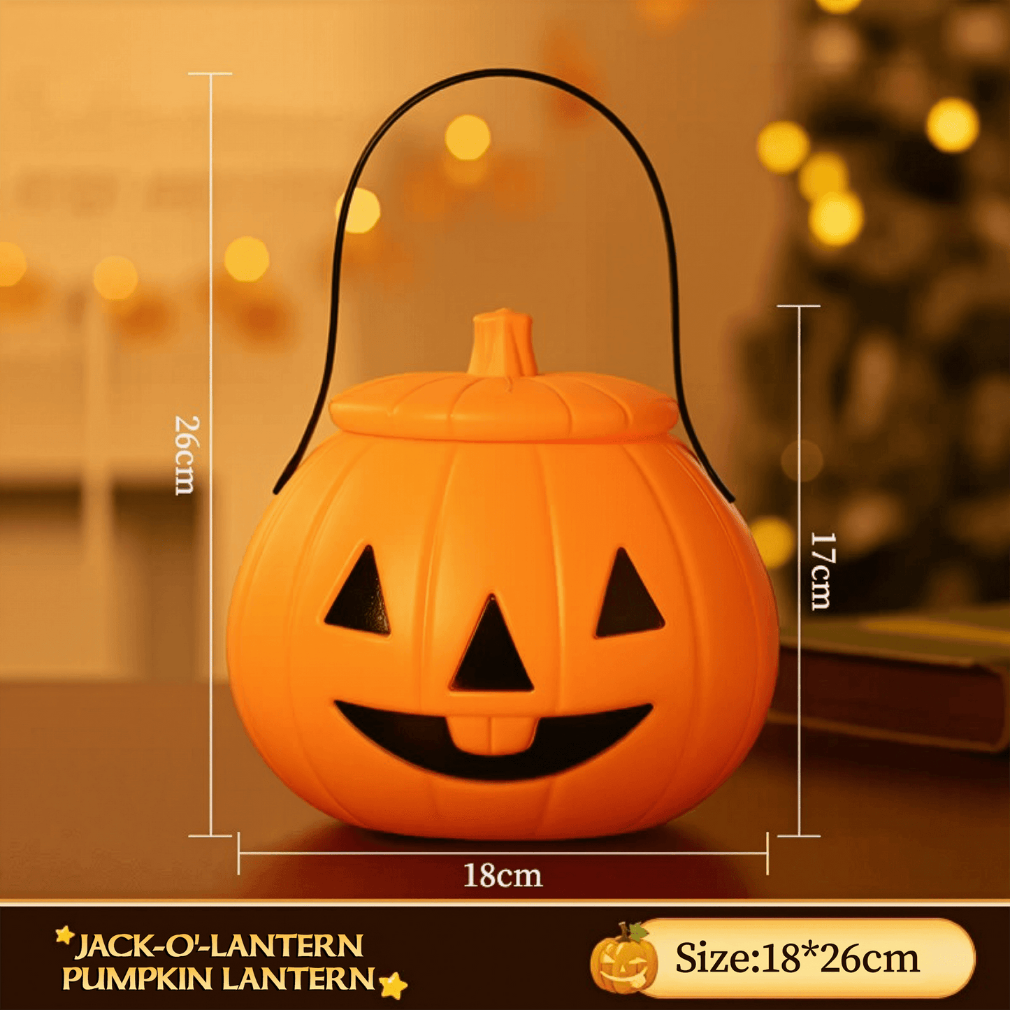 Pumpkin Handheld Lantern – Halloween Decoration (With Light & Without Light Options) - party X party