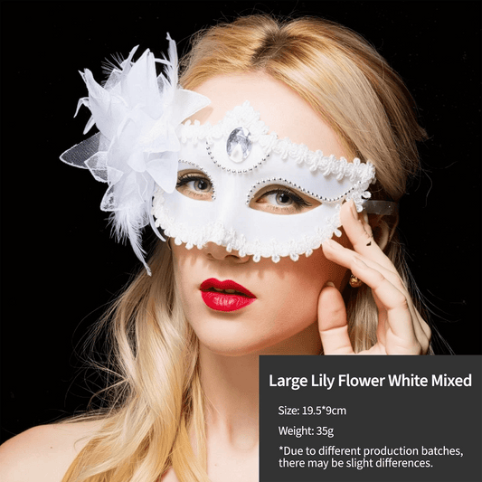 Elegant Feather & Lace Masquerade Masks - Venetian-Style for Halloween - party X party