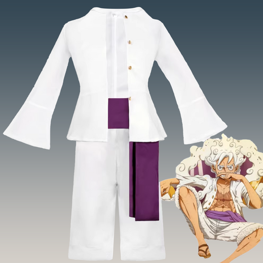 One Piece Wano Country Awakening – Monkey D. Luffy Gear 5 Sun God Nika Cosplay Costume 0024 party X party