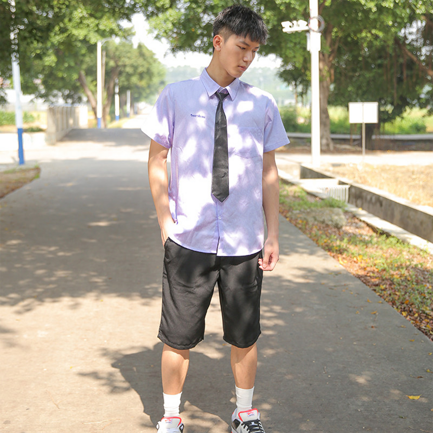 Thai School Boy Uniform Set: Classic JK Style White Shirt for Performances & High School Cosplay (C005) party X party