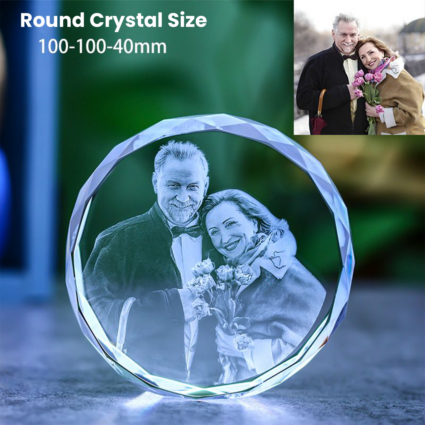 3D Crystal Engraved Photo Customized Gift — Perfect for Overseas Clients, Friends, Family, or Lovers for Holidays and Anniversaries.