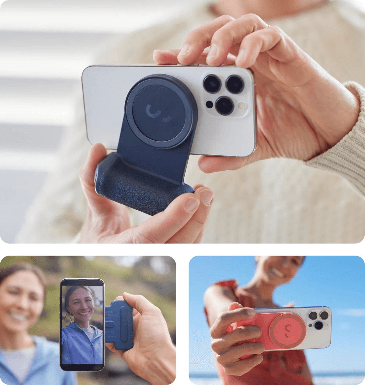 SHIFTCAM - SnapGrip Multi-function Wireless Bluetooth Shutter Camera Selfie Grip Magsafe Charging Shooting Camera Apple Iphone 14 ProAndroid Power Bank - Deep Blue – LP-150