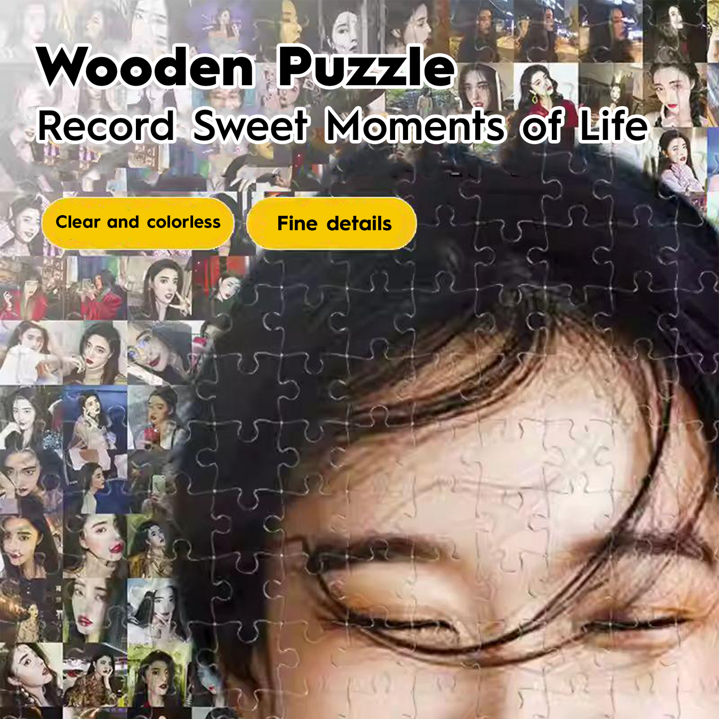 Personalized Couple Photo Jigsaw Puzzle with Solid Wood Frame – Custom Love Puzzle Gift (500–1314 Pieces)