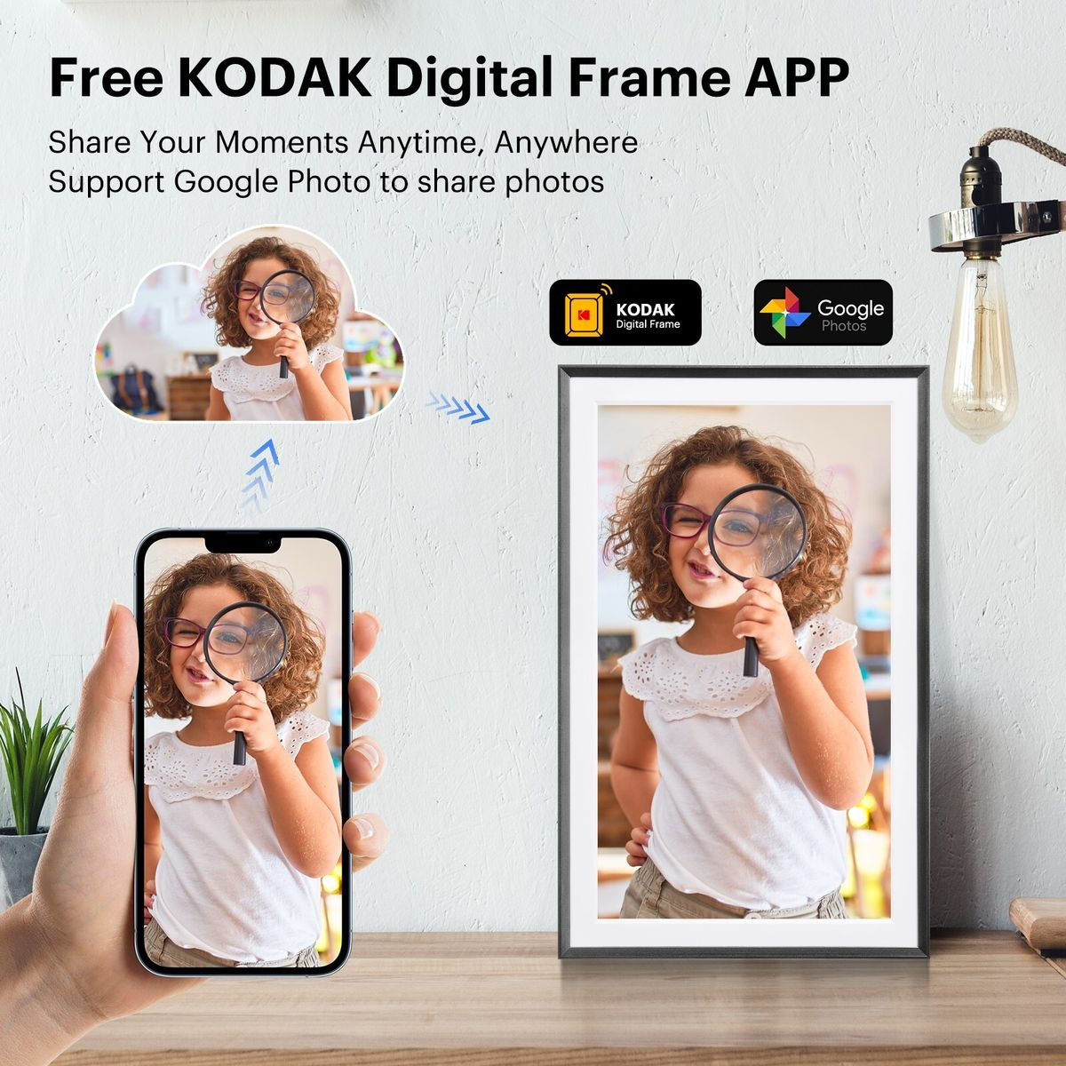 Kodak - RCF-1561P 15.6" Digital Photo Frame with WiFi (Black) – LP-240