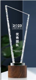 Crystal trophy walnut base annual commemorative trophy, changeable style – -PR130