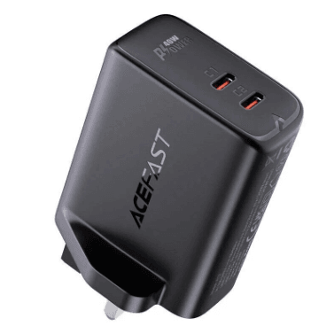 ACEFAST A12 PD40W Dual USB-C Charger – Fast Charging Adapter (Black) – LP-229 - party X party