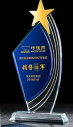 Crystal Trophy Metal Five-pointed Star Trophy Corporate Outstanding Employee Trophy – TR245