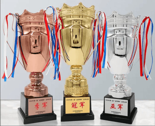 Engravable Metal Trophy | Creative Commemorative Award in Four Colors – TR-1615 - party X party