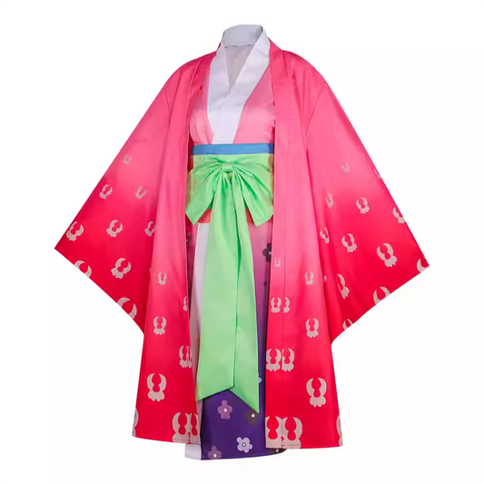 One Piece Wano Country Arc – Kozuki Hiyori (Komurasaki Oiran) Kimono Cosplay Costume Anime Role-Play Outfit 0021 party X party