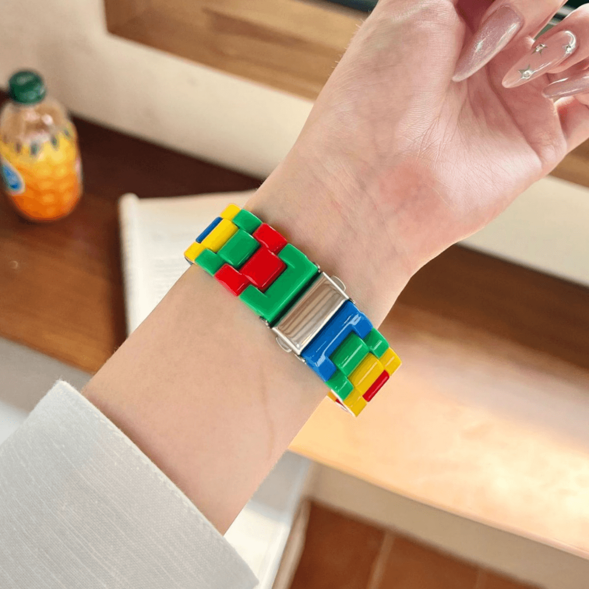 Colored building block pc resin watch strap suitable for Apple watch iwatch98 generation 7654UltraSE – SW-09 - party X party