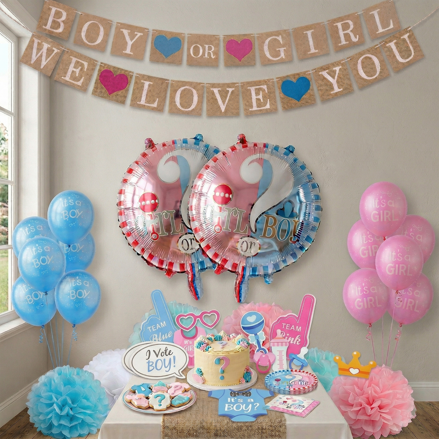BOY or GIRL? Gender Reveal Party Balloons Decoration – S097 party X party