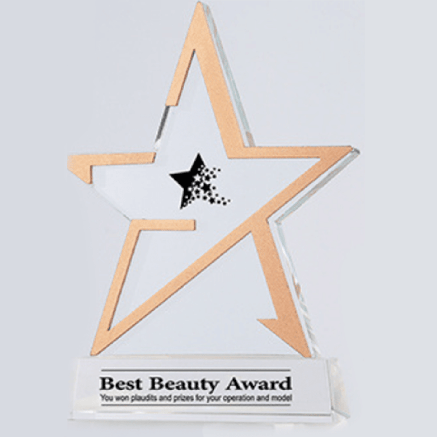 Crystal trophy, star trophy, commemorative trophy, fixed size, customizable color, engraving – TR-465 - party X party
