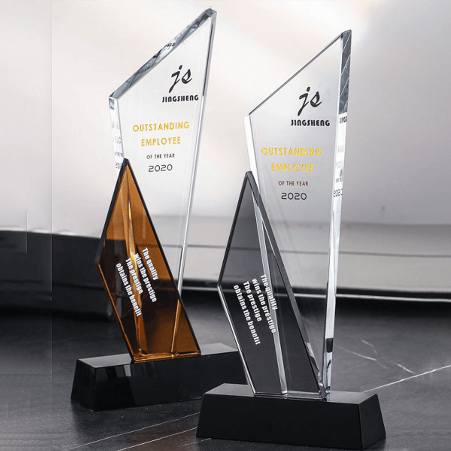 Crystal Trophy Creative Trophy Two-color available, engraving possible – TR-565 - party X party