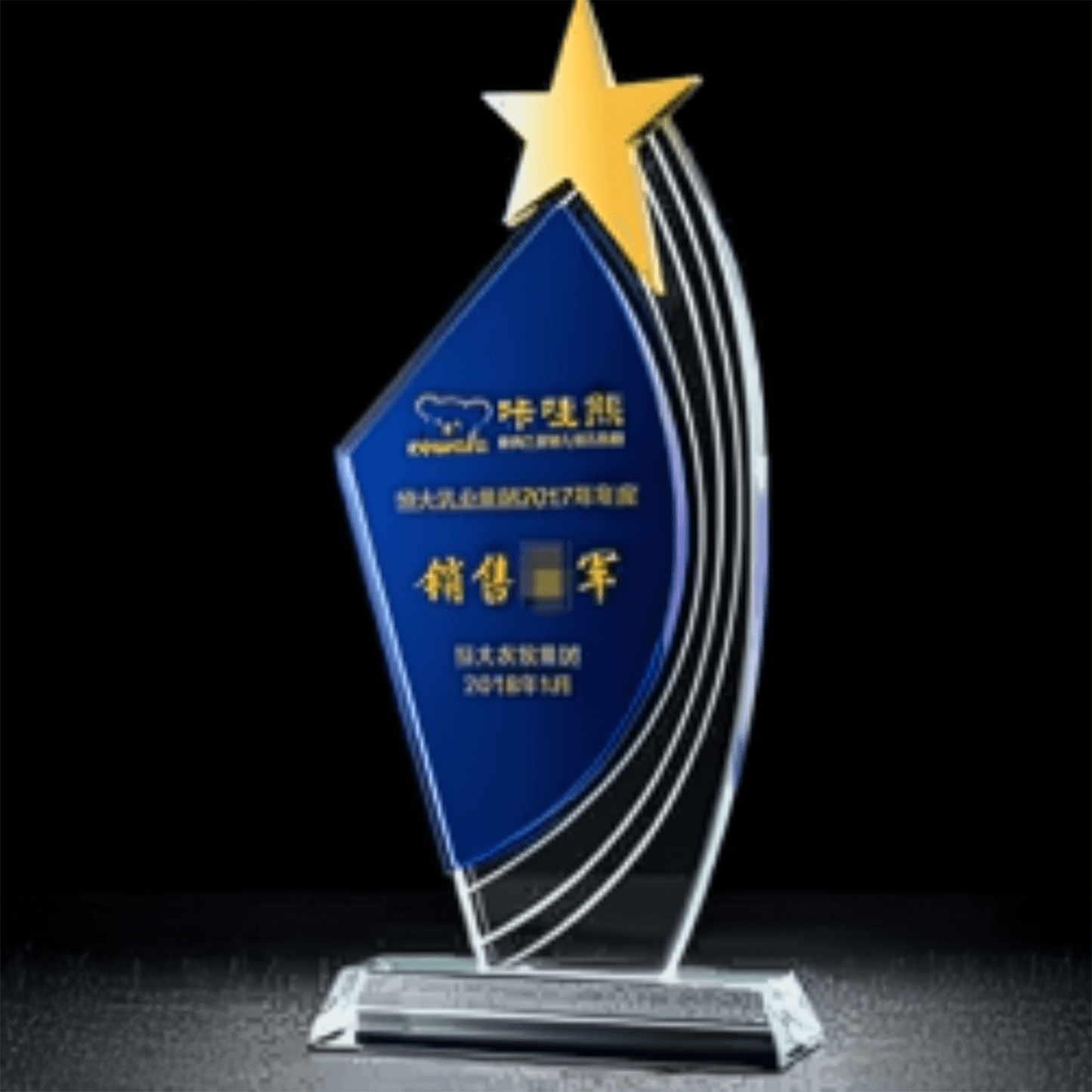 Crystal Trophy Metal Five-pointed Star Trophy Corporate Outstanding Employee Trophy – TR245 - party X party