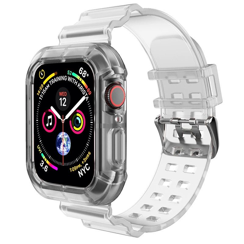 Applicable to iWatch10 glacier one-piece strap tpu transparent watch strap case one-piece apple strap – SW-10 party X party