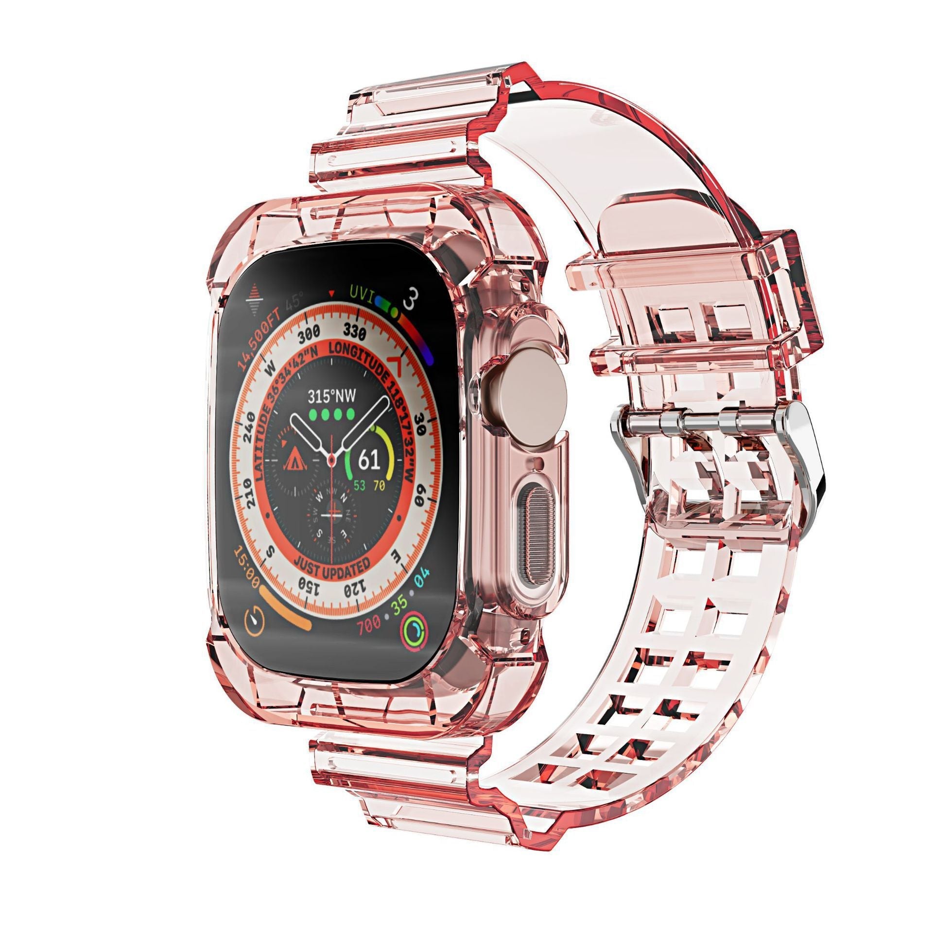 Applicable to iWatch10 glacier one-piece strap tpu transparent watch strap case one-piece apple strap – SW-10 party X party