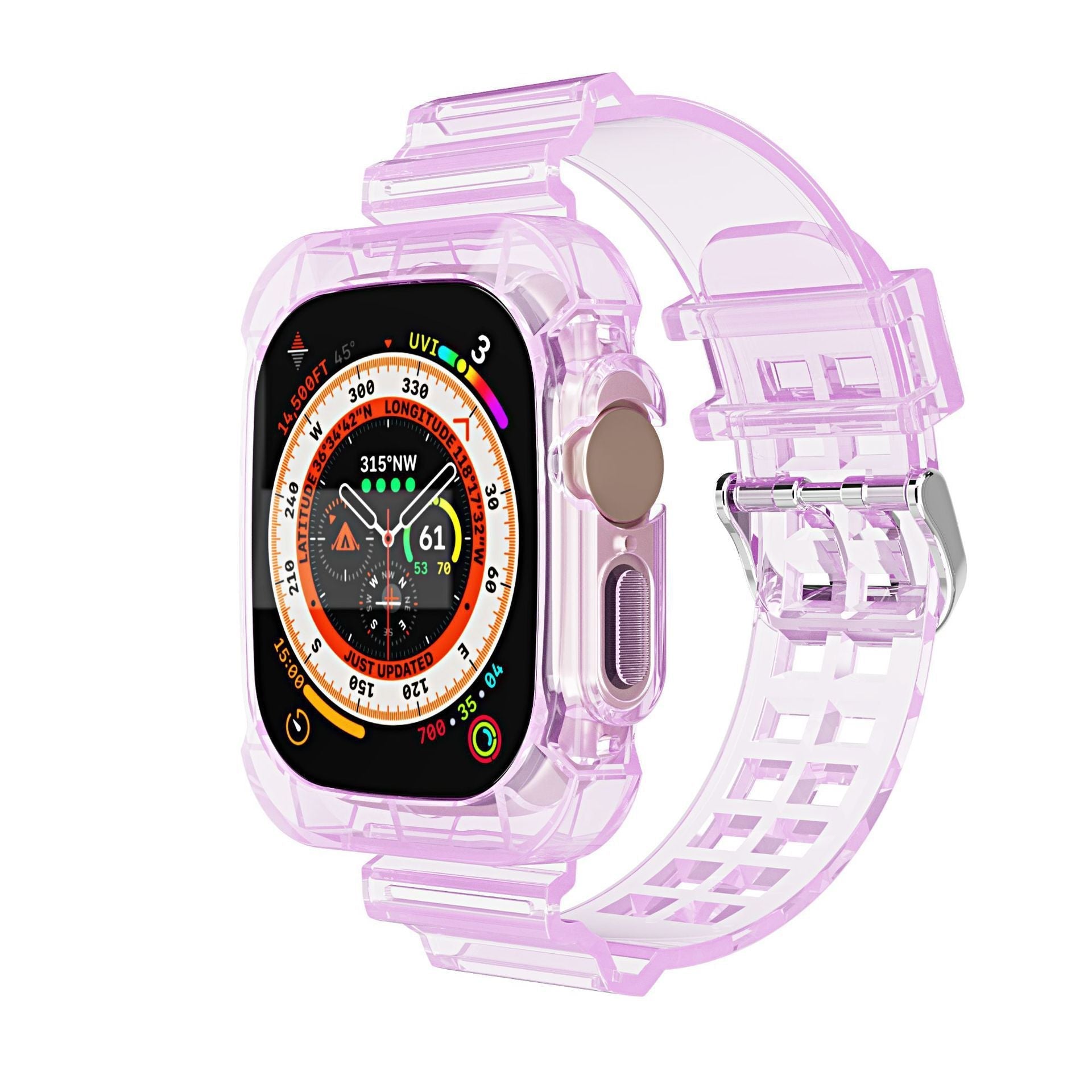 Applicable to iWatch10 glacier one-piece strap tpu transparent watch strap case one-piece apple strap – SW-10 party X party