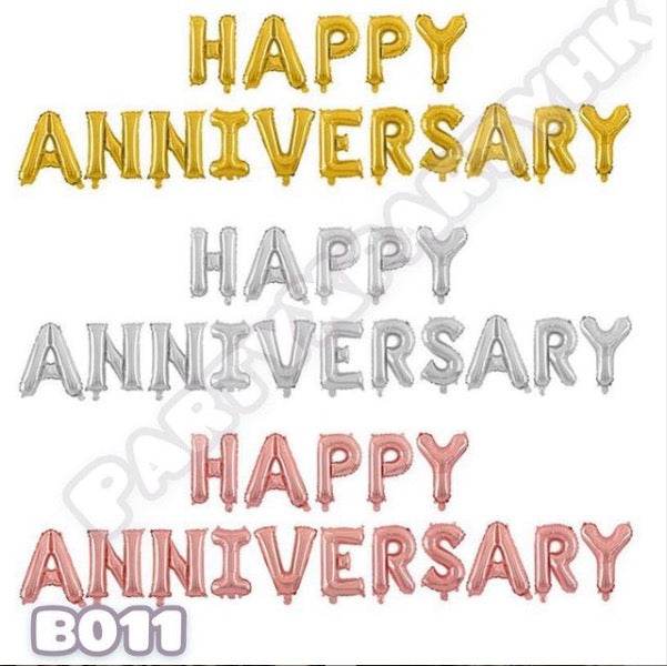 16″ “HAPPY ANNIVERSARY” Aluminum Balloons – B011 - party X party