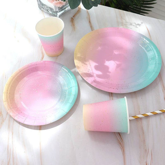 Unicorn-Themed Disposable Party Tableware Set--A016 - party X party
