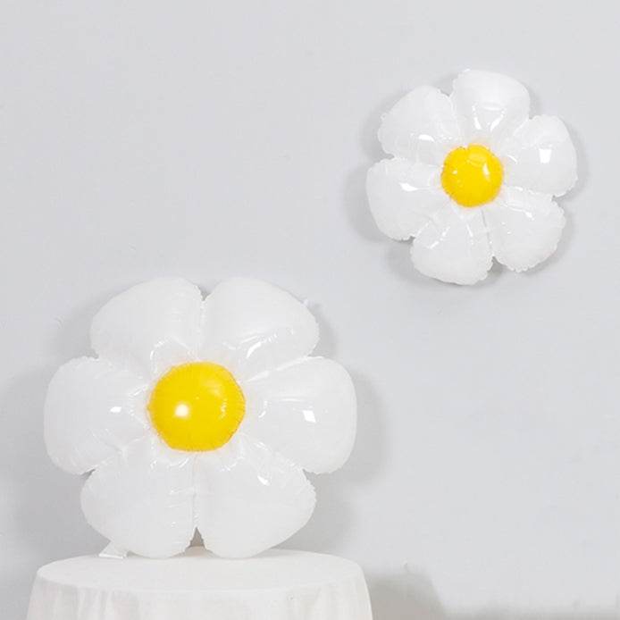 White Daisy-Shaped Aluminum Balloon | Birthday Party & Picnic Decoration – B100 - party X party