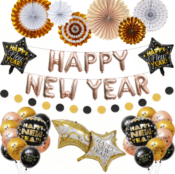 Limited Edition “HAPPY NEW YEAR” Balloon Set | New Year’s Eve Party Decoration – L016