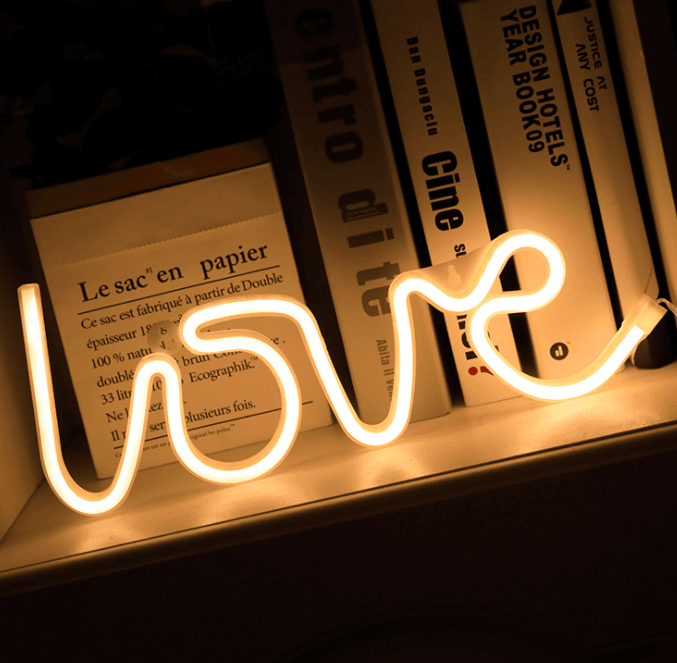 One-piece LOVE shape neon light, birthday party, anniversary decoration, house decoration - party X party