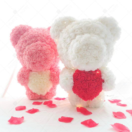 40CM Rose Bear – Anniversary, Birthday, Proposal Decoration & Gift Display - party X party
