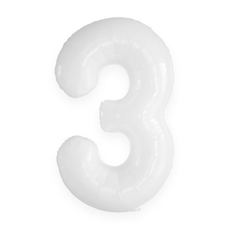 32″ White Number Balloons– B008-WH