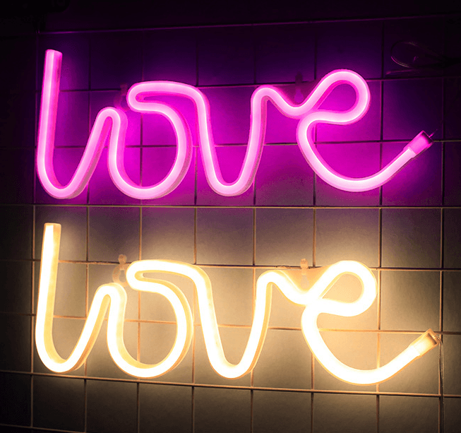 One-piece LOVE shape neon light, birthday party, anniversary decoration, house decoration - party X party