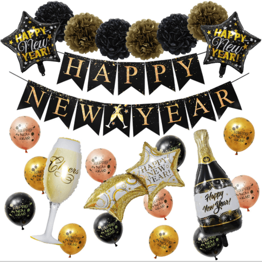Limited Edition “HAPPY NEW YEAR” Flag Banner Set | New Year’s Eve Party Decoration – L017 - party X party