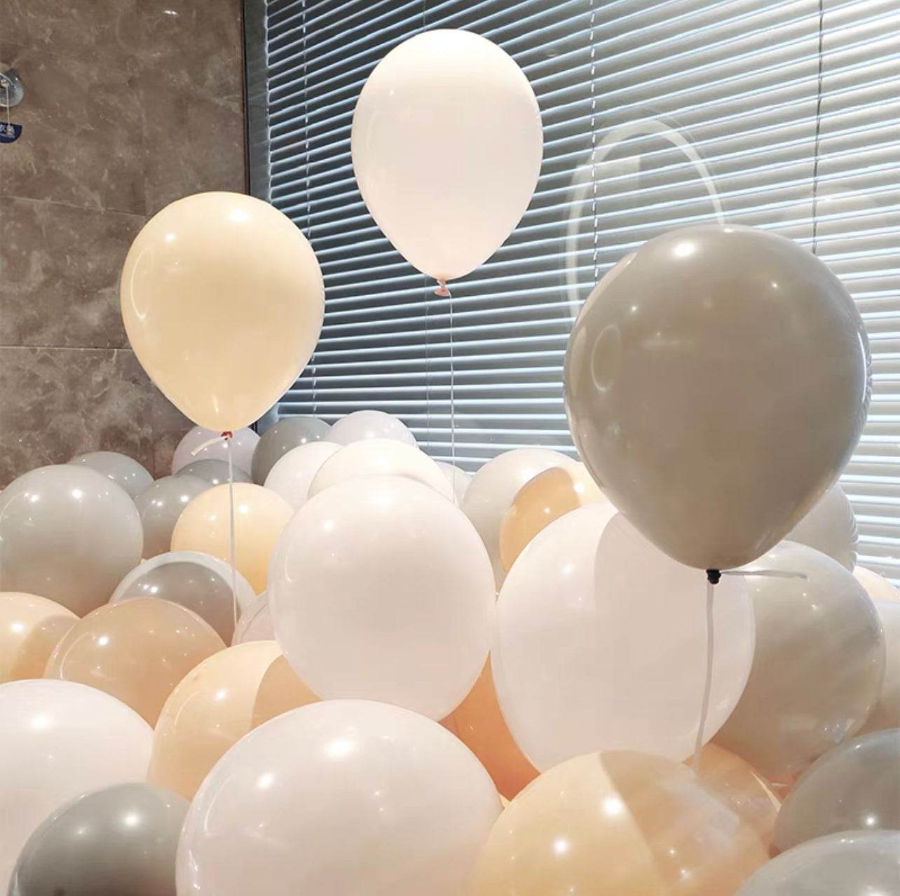 Retro color balloons apricot gray combination birthday balloon decoration - party X party