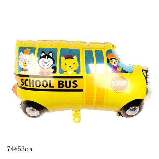 Party balloons, cartoon school bus balloon decoration, balloon combination--S122 - party X party