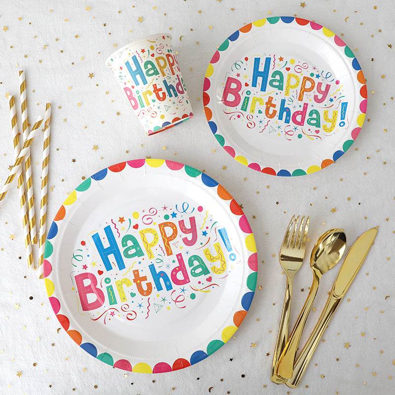 HAPPY BIRTHDAY Disposable Tableware Set - party X party