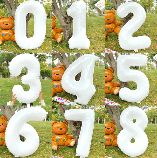 32″ White Number Balloons– B008-WH - party X party