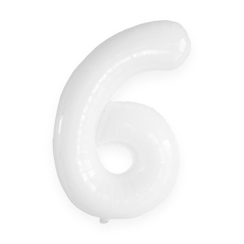 32″ White Number Balloons– B008-WH