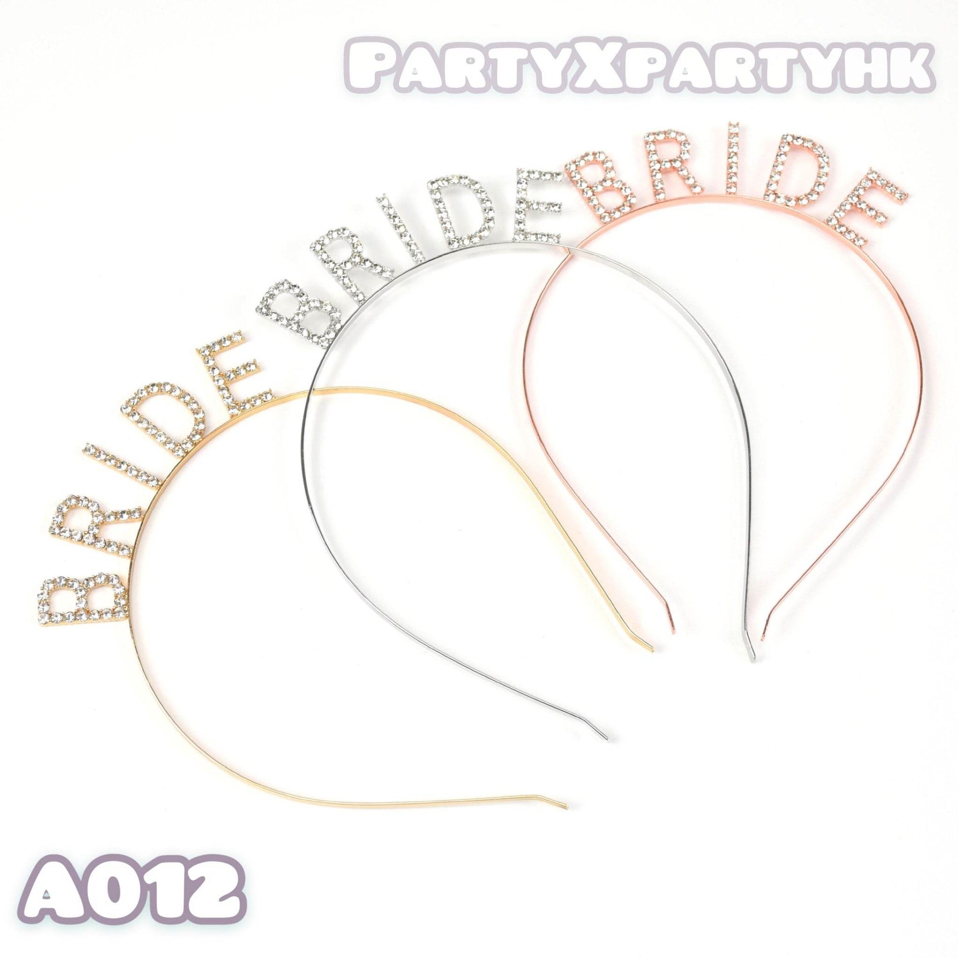 BRIDE Headband – BRIDE TO BE Pre-Wedding Party Accessory – A012 - party X party
