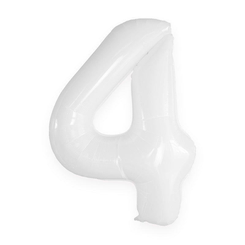 32″ White Number Balloons– B008-WH