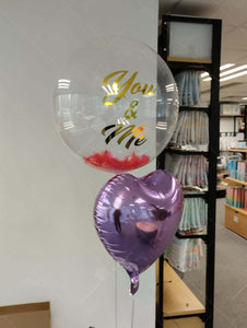 🎈17吋 日本水晶氣球+鋁膜氣球束套裝  訂制印字（OS218617）B134-12