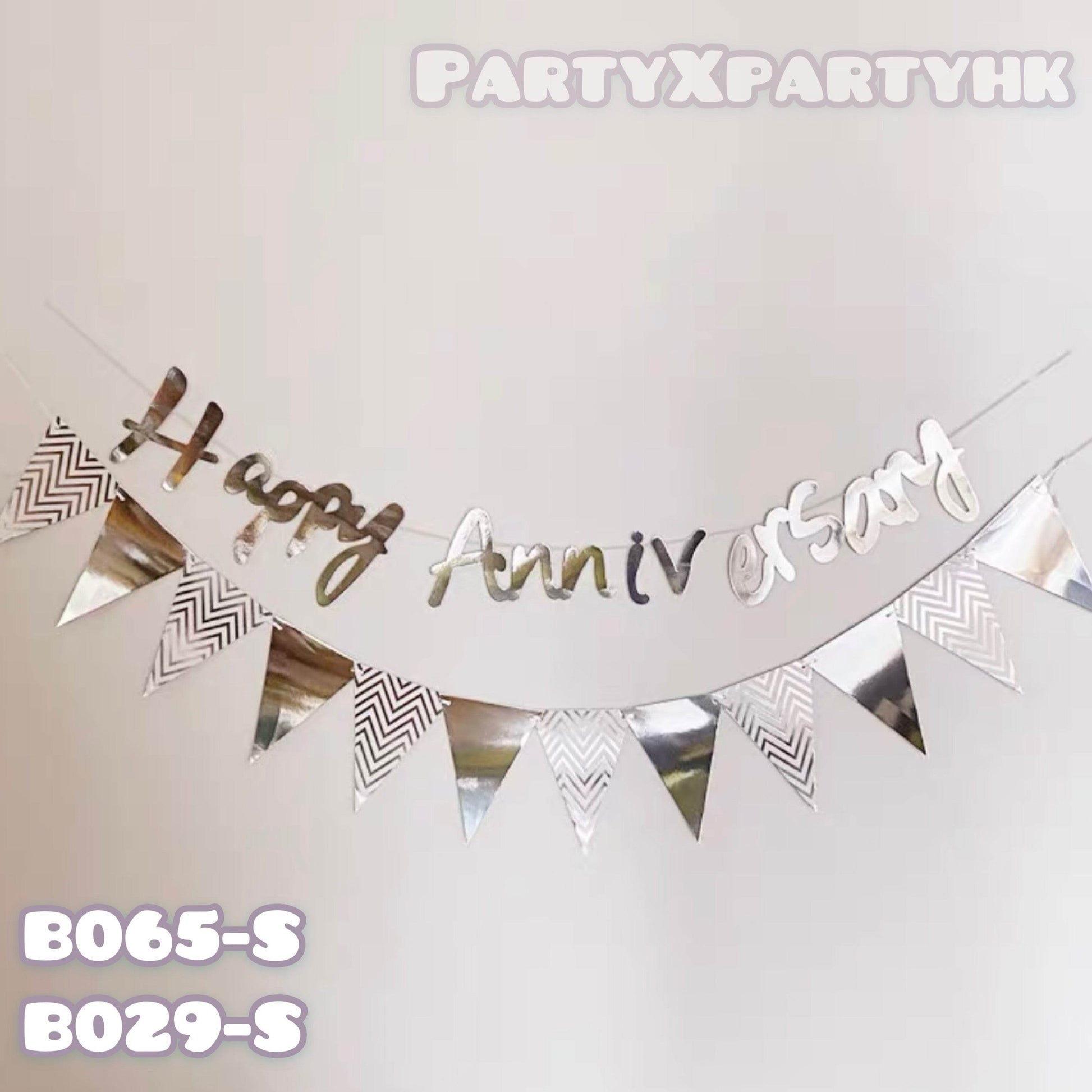HAPPY ANNIVERSARY letters triangle flag set Anniversary decorationB065B029(S) - party X party