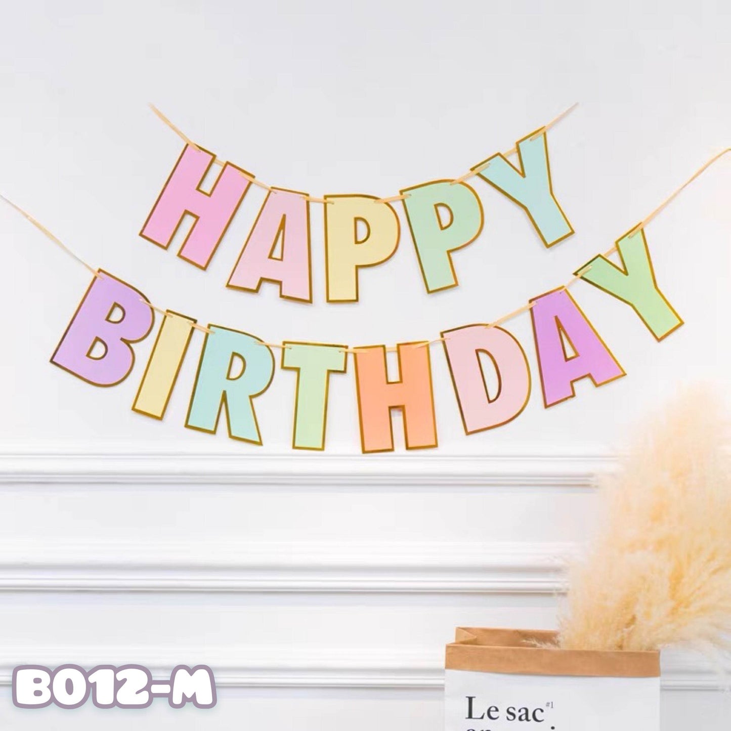 Happy Birthday Macaroon Flag – B012-M