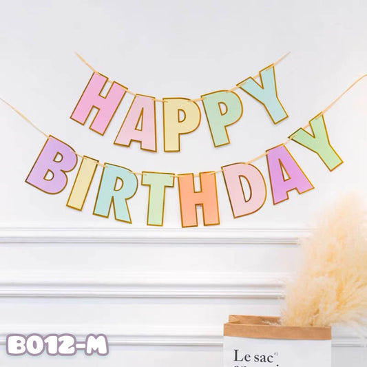 Happy Birthday Macaroon Flag – B012-M - party X party
