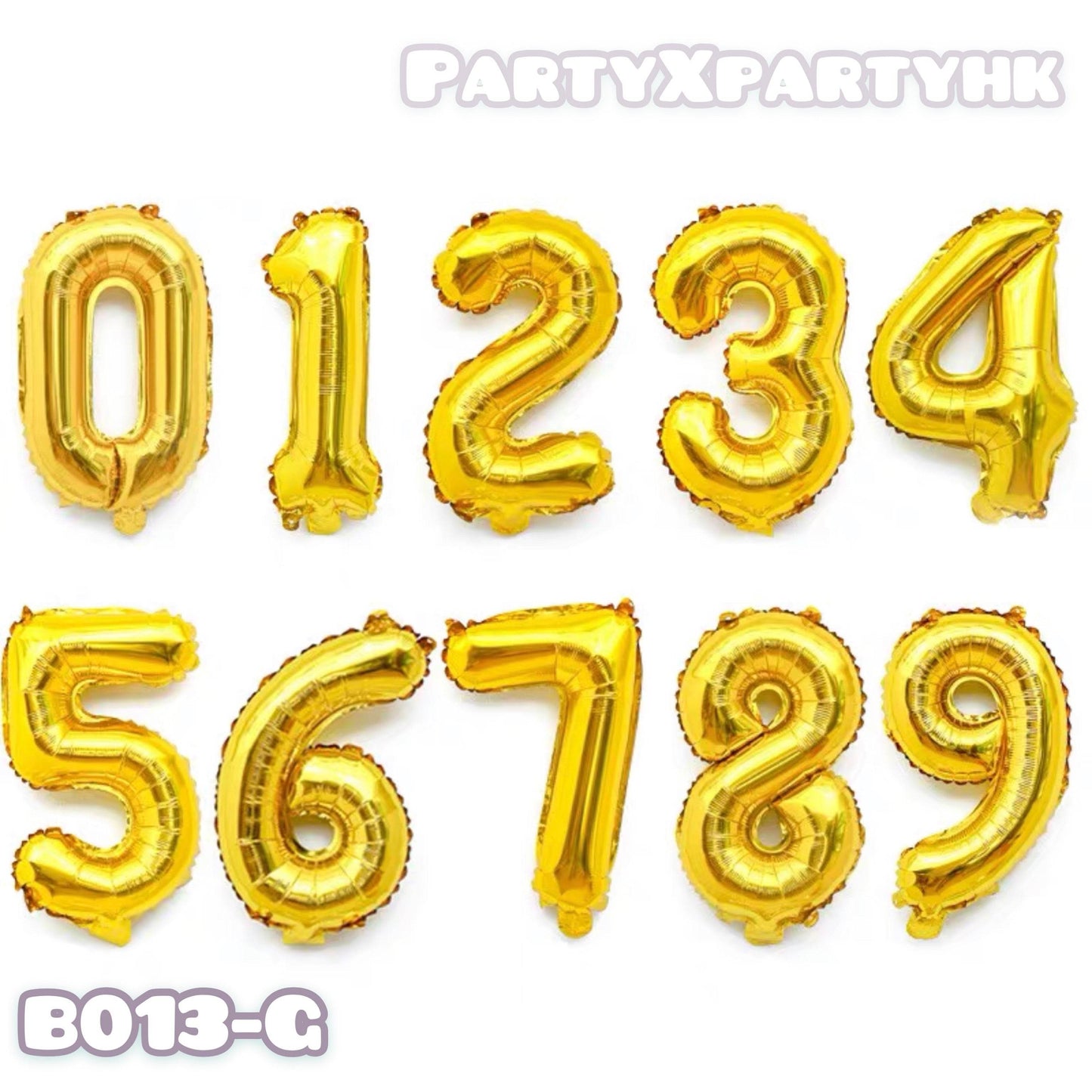 16″ Gold Number Balloo– B013-G - party X party